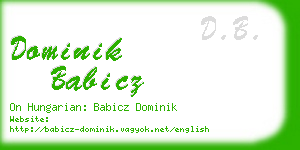 dominik babicz business card